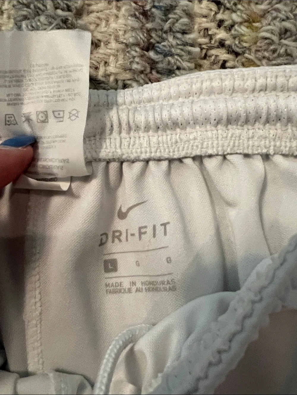 Nike  White Athletic Shorts with Black Swoosh Logo